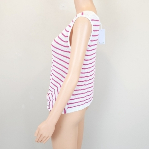 Splendid Pink Stripe Knotted Knit Sleeveless Top - Picture 3 of 10